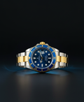 RLX Submariner Blue Dial – Silver &amp; Gold Stainless Steel Strap and Rotating Dial