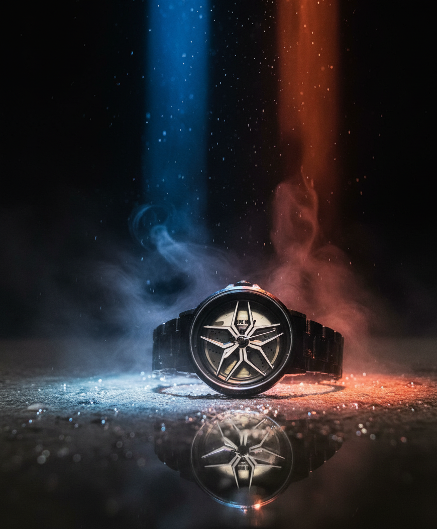 Black Rim Watch with Rotating Bezel – Premium Black Stainless Steel Timepiece