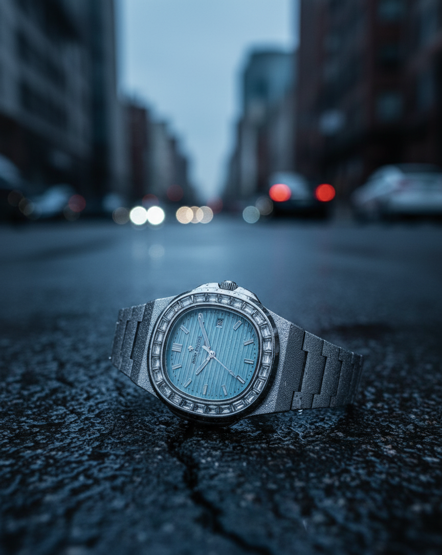Patek Philippe Silver Watch with Tiffany Blue Dial – Luxury Stainless Steel Timepiece