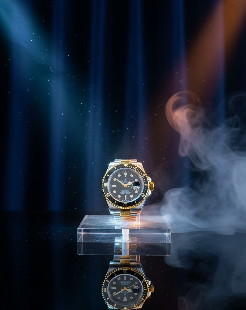 RLX Submariner Black Dial Two-Tone Watch – Silver & Gold Stainless Steel Luxury Timepiece