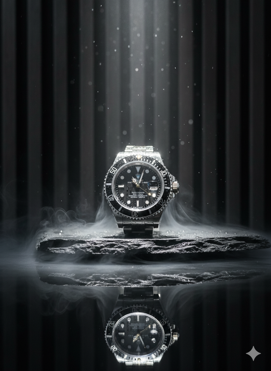 RLX Submariner Black Dial with Silver Stainless Steel Strap – Classic Luxury Dive Watch