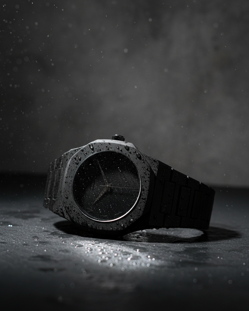 Black Arabic Aura Fiber Watch – Stylish Lightweight Timepiece