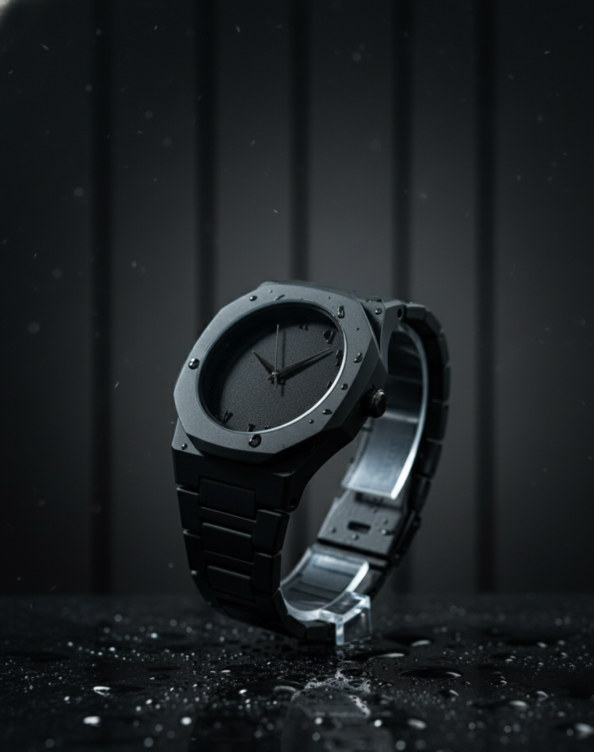 Black Arabic Aura Fiber Watch – Stylish Lightweight Timepiece