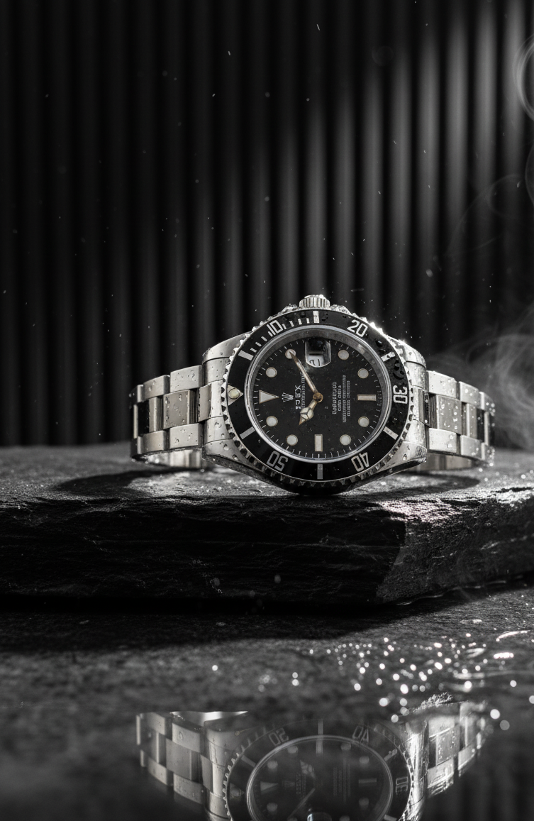 RLX Submariner Black Dial with Silver Stainless Steel Strap – Classic Luxury Dive Watch