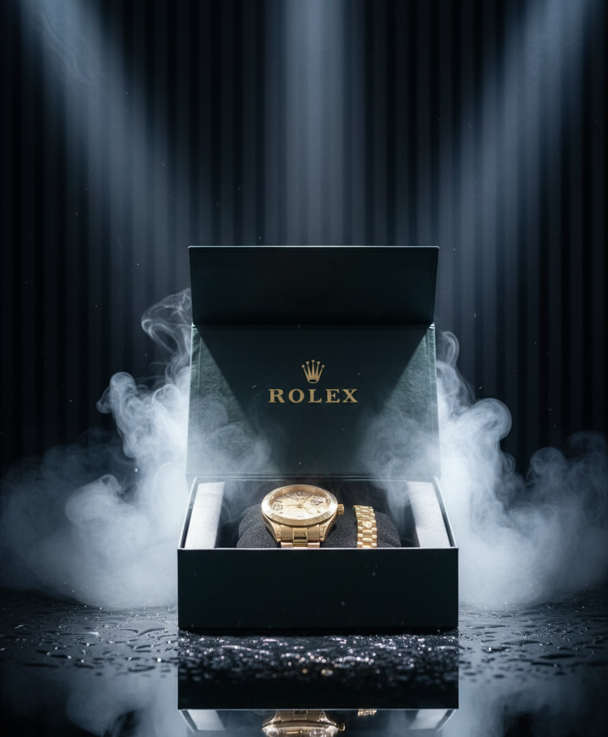 RLX Golden Watch with Golden RLX Logo Bracelet – Premium Stainless Steel Timepiece